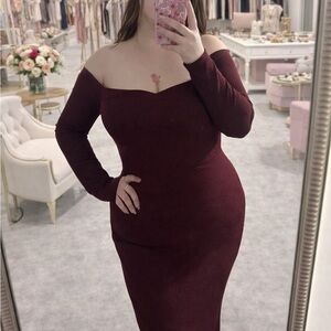 Windsor Burgundy Long Sleeve Dress